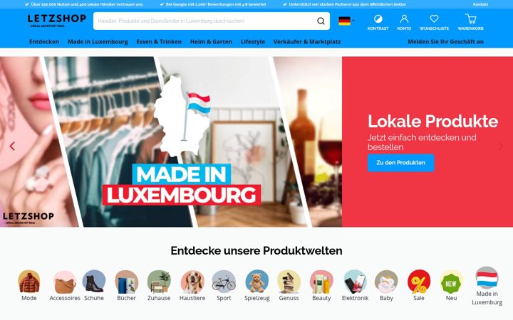 Screenshot of letzshop.lu