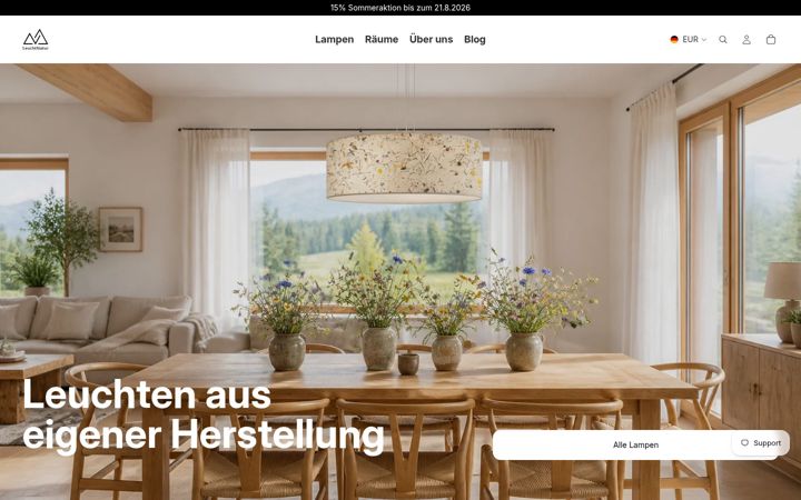 Screenshot of leuchtnatur.eu