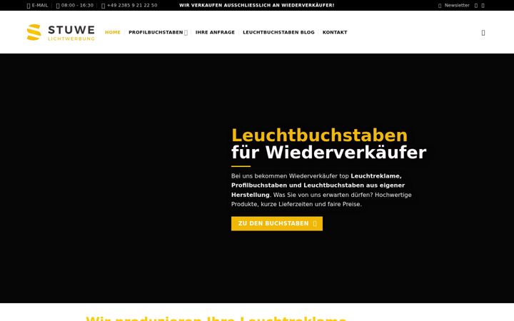 Screenshot of leuchtwerbung.eu
