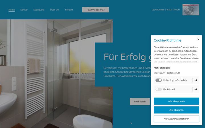 Screenshot of leuenberger-sanitaer.ch