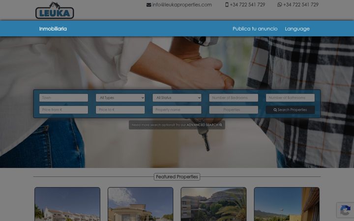 Screenshot of leukaproperties.com