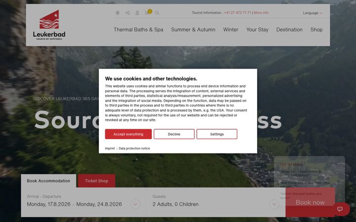 Screenshot of leukerbad.ch