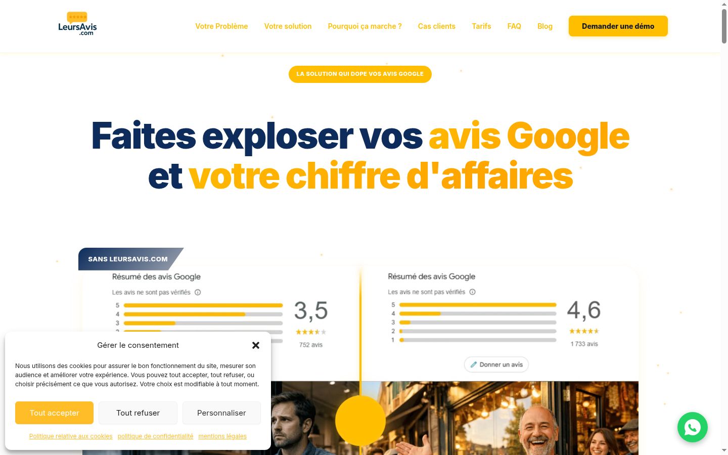 Screenshot del banner di consenso mostrato prima di qualsiasi interazione