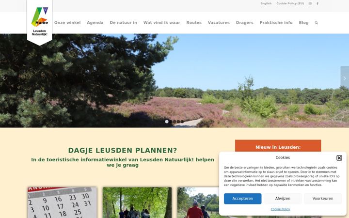 Screenshot of leusdennatuurlijk.nl