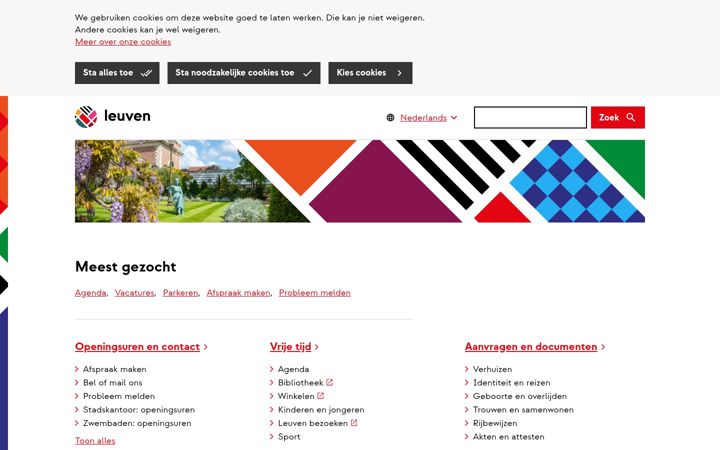 Screenshot of leuven.be