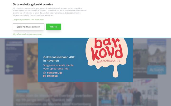 Screenshot van leuvenactueel.be