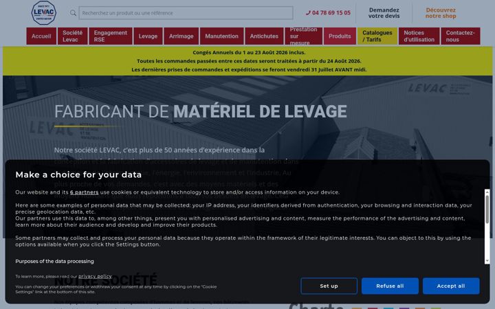 Screenshot of levac.fr