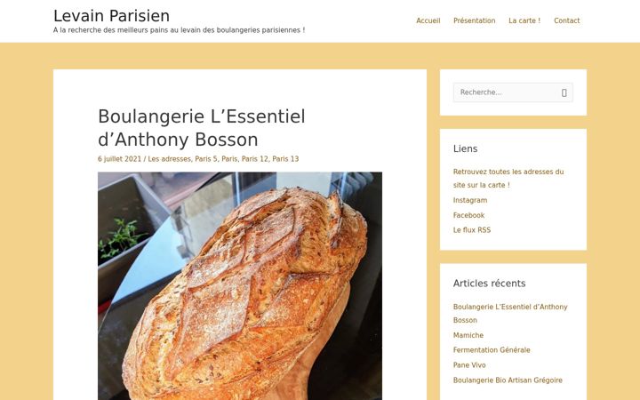 Screenshot of levainparisien.com