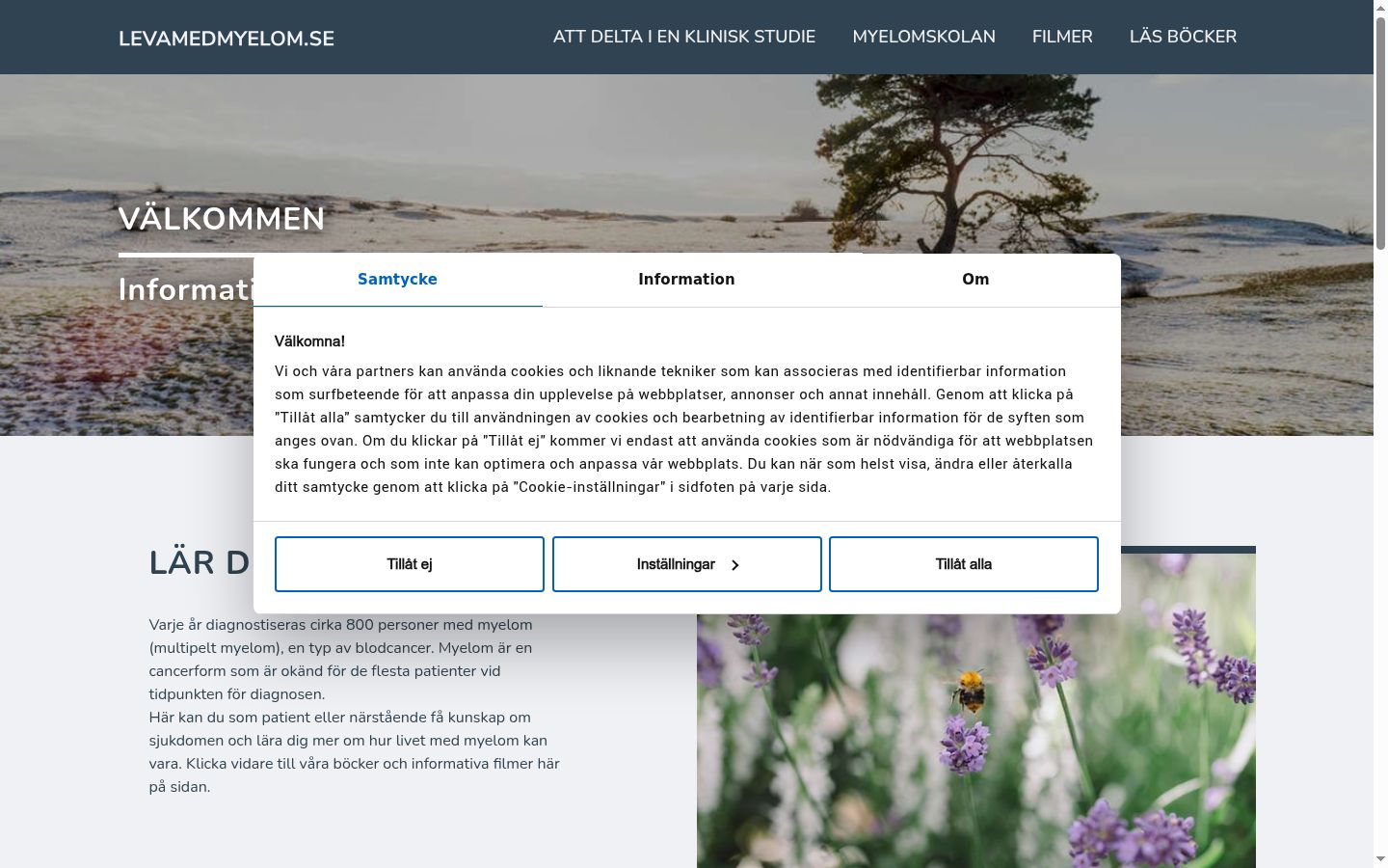 Screenshot del banner di consenso mostrato prima di qualsiasi interazione
