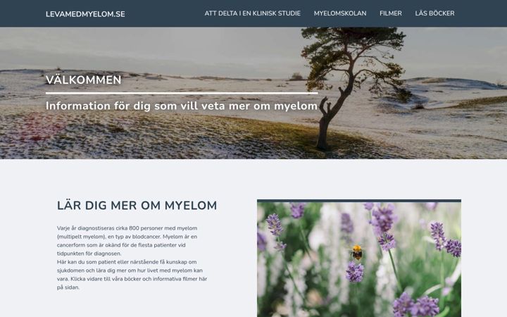 Screenshot of levamedmyelom.se