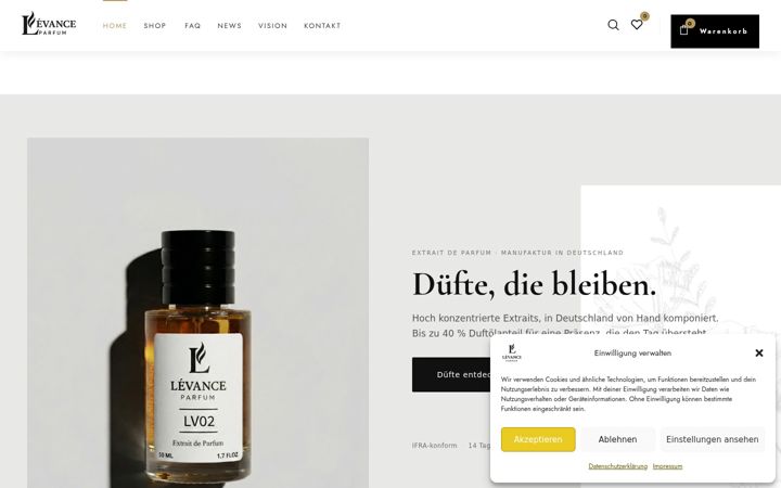 Screenshot of levanceparfum.de