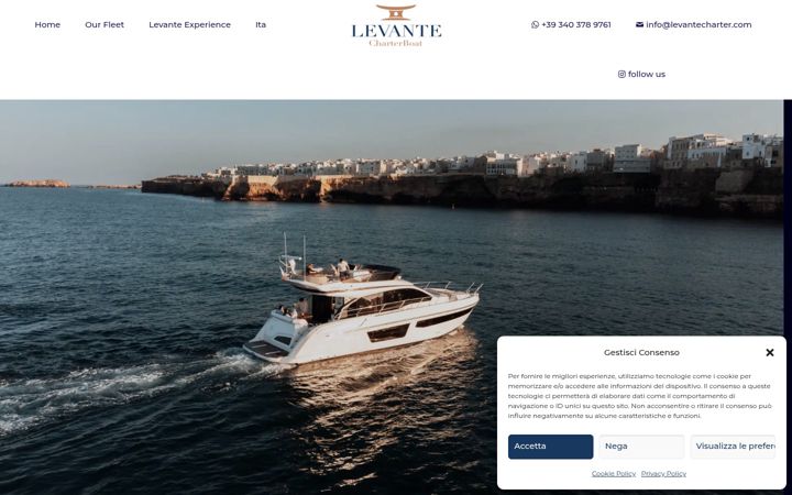 Screenshot of levantecharter.com