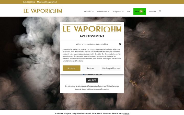 Screenshot of levaporiohm.fr
