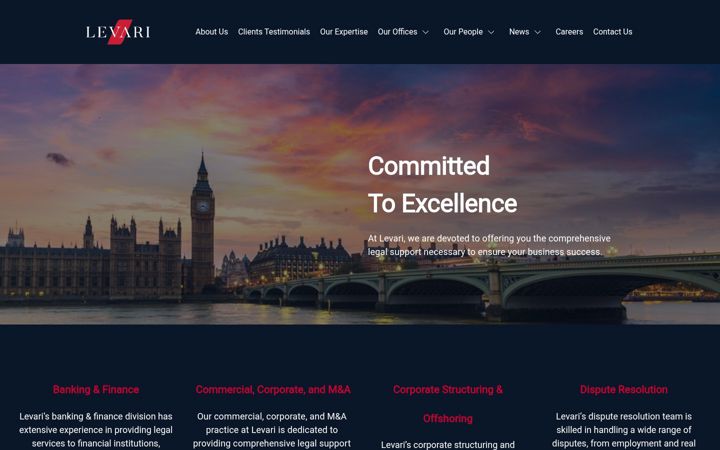 Screenshot of levarilaw.com