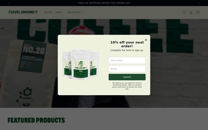 Screenshot of levelgroundco.com