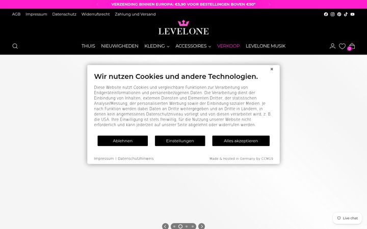 Screenshot of levelonefashion.nl