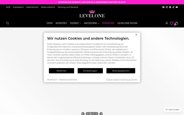 Screenshot of levelonefashion.pl