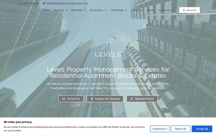 Screenshot of levelspropertymanagement.co.uk
