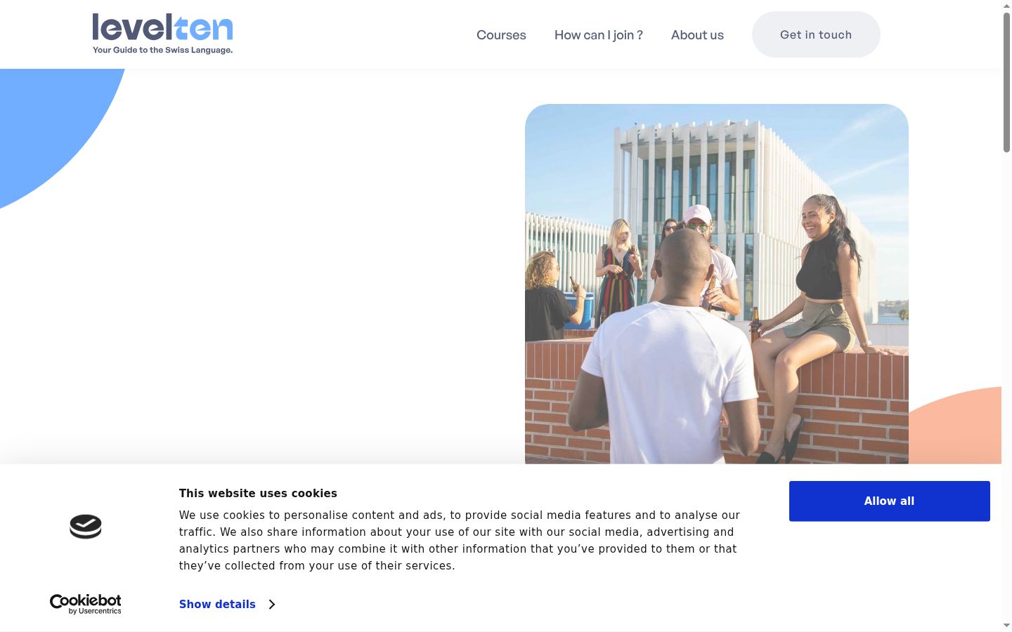 Screenshot del banner di consenso mostrato prima di qualsiasi interazione