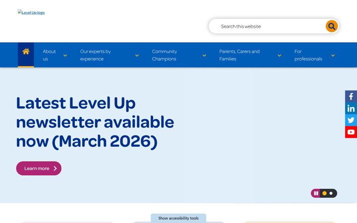Screenshot of levelupcm.nhs.uk