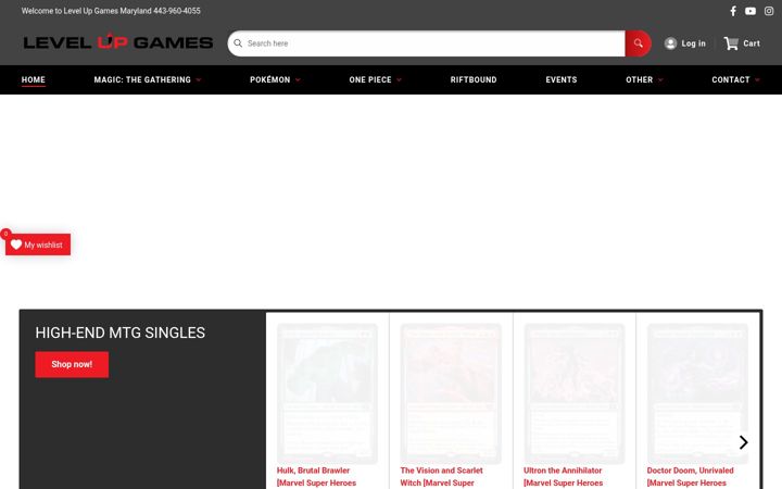 Ekraanipilt saidist levelupgamesmd.com