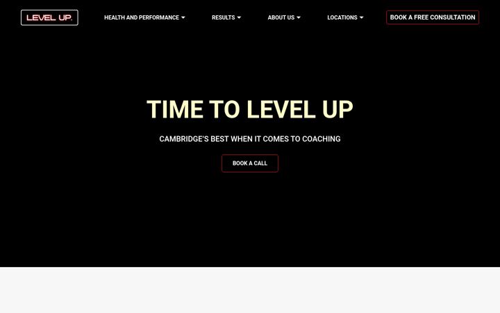 Screenshot of levelupgym.co.uk
