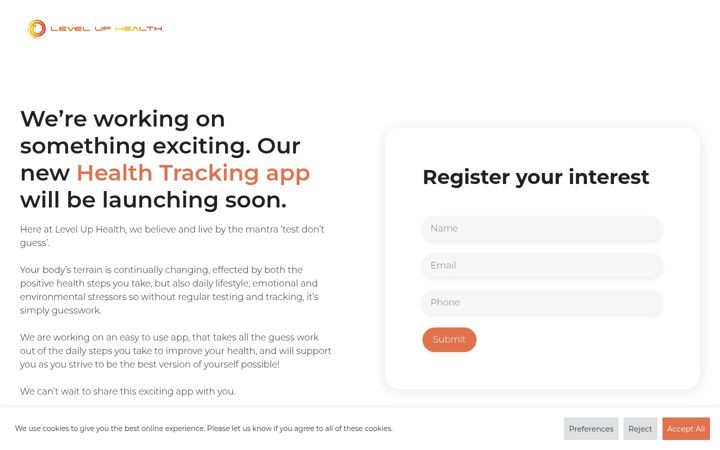 Screenshot of leveluphealth.co.uk