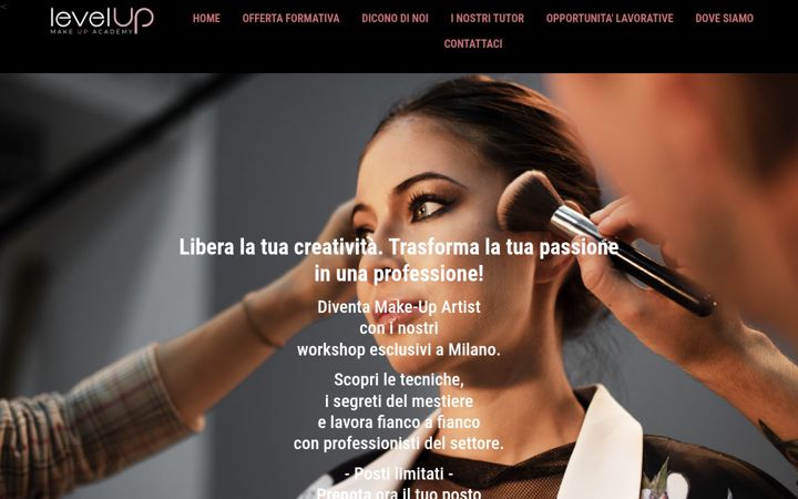 Screenshot stránky levelupmakeupacademy.it