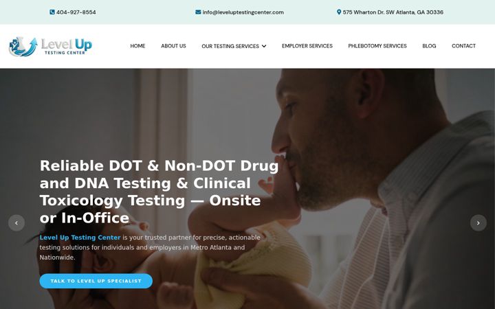 Screenshot of leveluptestingcenter.com