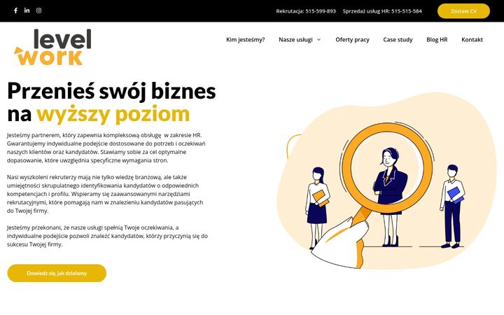 Screenshot of levelwork.pl