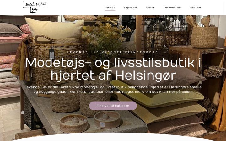Screenshot von levende-lys.dk