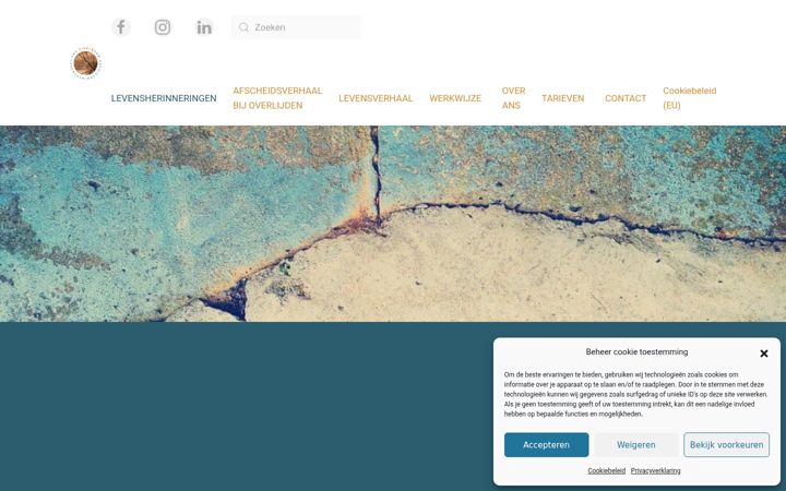 Screenshot of levensherinneringen.nl