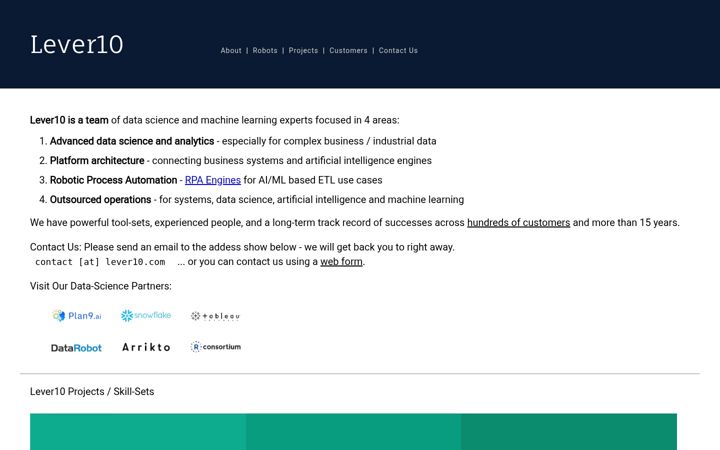 Screenshot of lever10.com