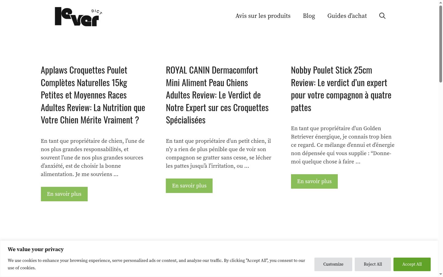 Capture d'écran de la bannière de consentement affichée avant toute interaction