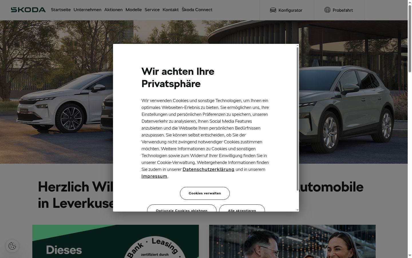 Screenshot tal-banner tal-kunsens muri qabel kwalunkwe interazzjoni