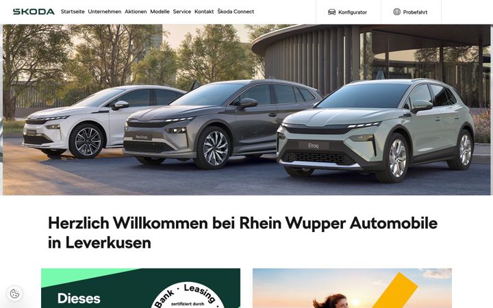 Screenshot of leverkusen.skoda-auto.de