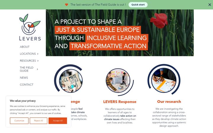 Screenshot of leversforclimate.eu