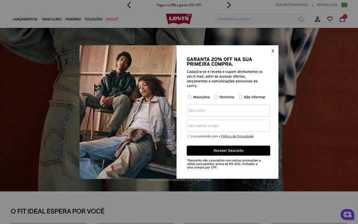 Screenshot of levi.com.br