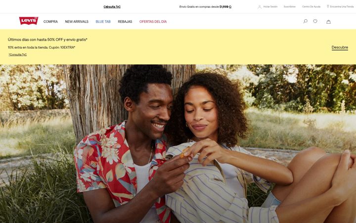 Screenshot of levi.com.mx