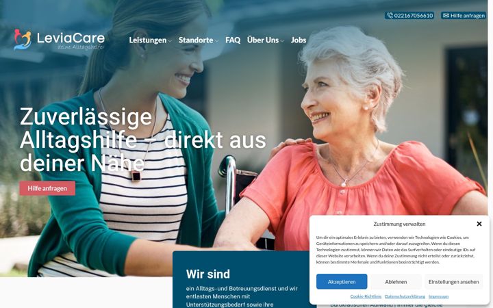 Screenshot of leviacare.de