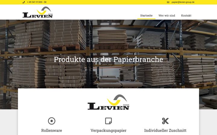 Screenshot of levien-papier.de