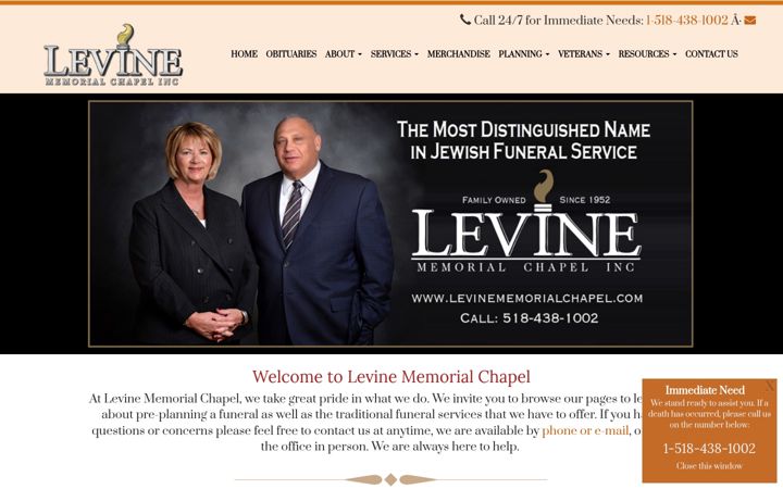 Screenshot of levinememorialchapel.com