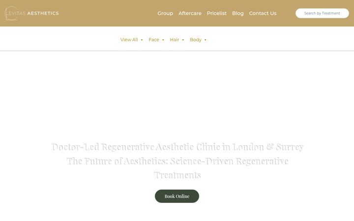 Screenshot of levitasaesthetics.com