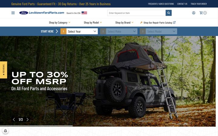 Skærmbillede af levittownfordparts.com