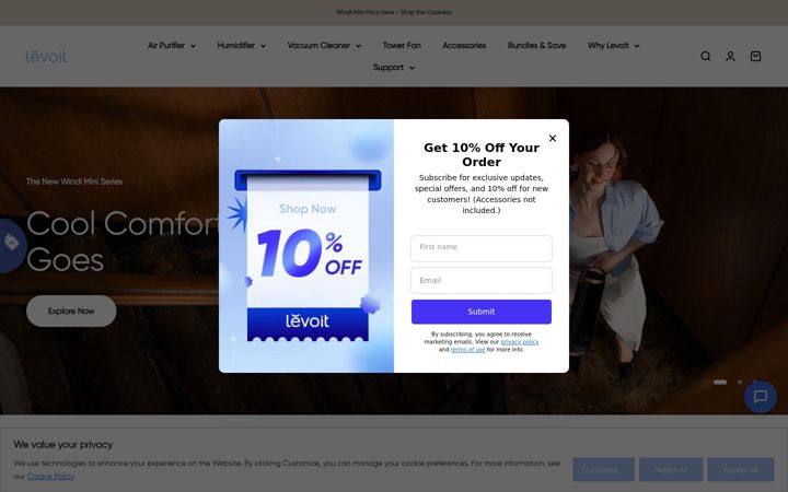 Screenshot of levoit.co.uk