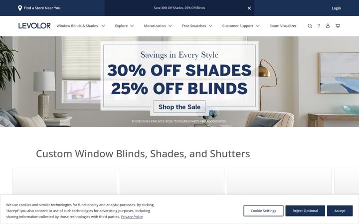 Screenshot of levolor.com
