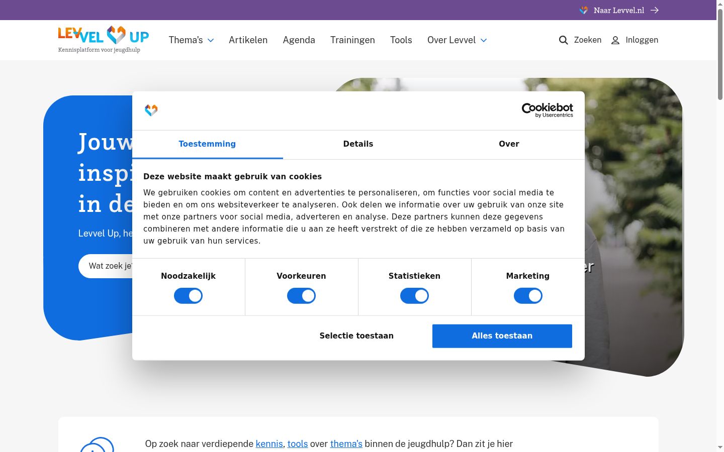 Ekrānuzņēmums ar piekrišanas baneri, kas tika rādīts pirms jebkādas mijiedarbības