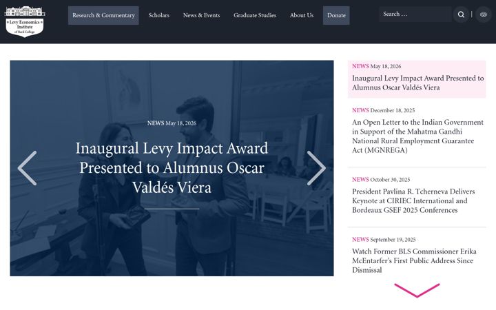 Screenshot of levyinstitute.org