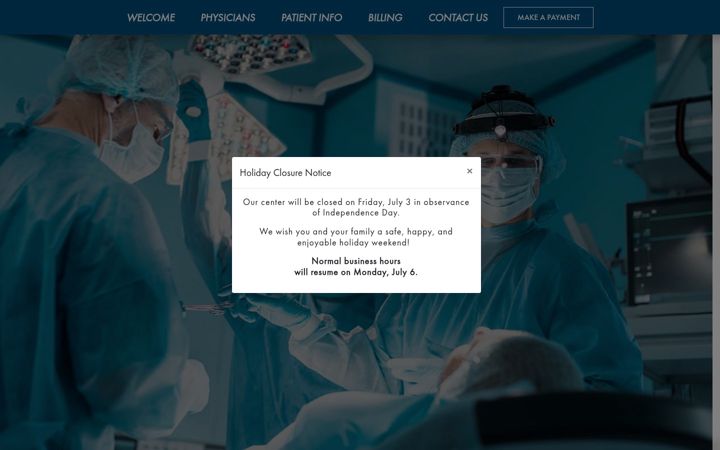 Screenshot van lewessurgerycenter.com
