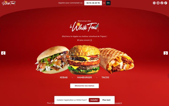 Screenshot of lewhitefood.fr